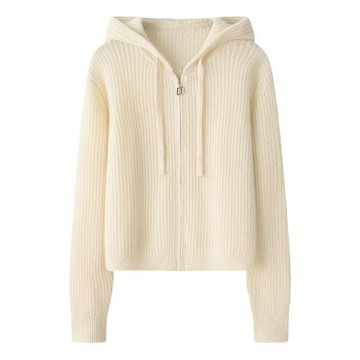 這個真心好看~山羊絨衫女開衫帶帽加厚寬松慵懶毛衣外套衛衣E4633