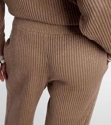 Brunello Cucinelli Ribbed-knit cotton-blend wide-leg pants