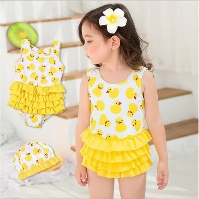 セール子供水着 女の子ワンピース オールインワン水着 We アヒル柄 フリル スイムウェア 韓国 水着 可愛い 速乾 紫外線カット キッズ用 通販 Lineポイント最大get Lineショッピング