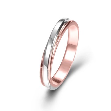 【雙色金男戒 4053】鉑金 玫瑰金 3.3mm