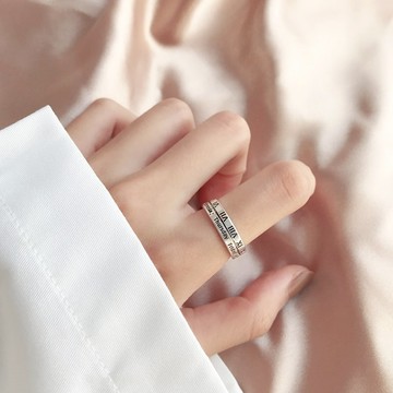 現貨 隔日配 S925 純銀戒指 韓國 Ins風 小眾設計感 環戒指 簡約冷淡風 鏈條 手飾 戒指 可調節 庫柏醬萌選