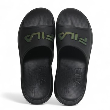 FILA 拖鞋 黑色 金屬LOGO 足弓支撐 防水 厚底拖鞋 男女 4S934Z008