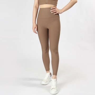 高腰細羅紋無尷尬線側口袋九分瑜珈/運動/緊身機能褲*