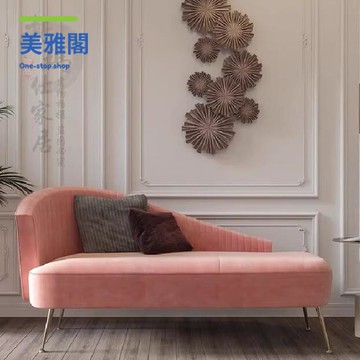 簡約 現代時尚絨布絲絨貴妃椅 北歐輕奢ins設計師民宿客廳臥室躺椅myg8291