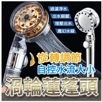 蓮蓬頭 奢華金扇葉片增壓渦輪自控調節蓮蓬頭