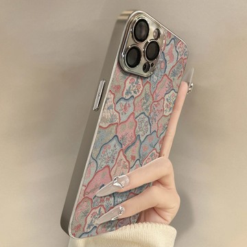 復古紅花影手機殼蘋果小眾保護套iPhone 16 15 14 13 12 11 Promax XR XS 8 7p