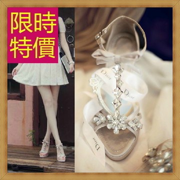現貨+預購 高跟涼鞋女鞋子-夏季氣質精美水鑽女休閒鞋2色55l46【獨家進口】【米蘭精品】