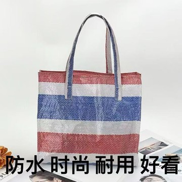 ⭐️優選好貨⭐️ 精緻小包小衆紅白藍編織防水手提包手提袋時尚立體漁具農活通用