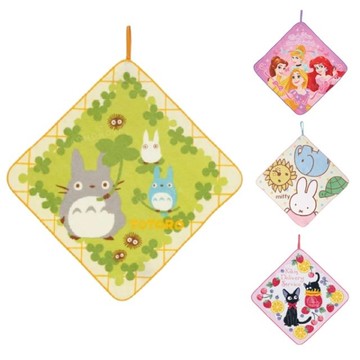 小禮堂 宮崎駿 方形擦手巾 丸真毛巾 龍貓 魔女宅急便 公主 米飛兔