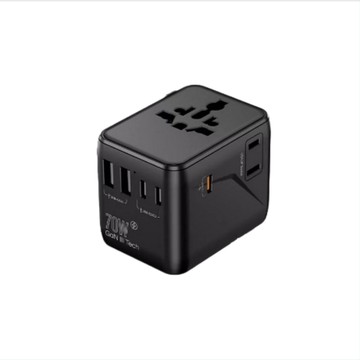 多功能插座 70W 氮化鎵快充旅行轉換插頭 3C2A+2AC 7 口同充 全球 224 國通用 2500W 大功率 出國留學出差萬用轉接頭