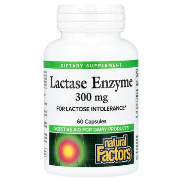 Natural Factors, 乳糖酶，300 毫克，60 粒膠囊