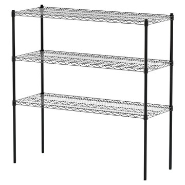 dayneeds 日需百備 荷重型烤漆三層架 鐵力士架/收納層架/層架/鐵架  120 x 45 x 120cm  黑色  1個