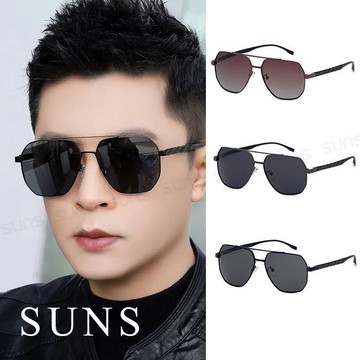 【SUNS】TR90偏光太陽眼鏡 時尚駕駛墨鏡 方框飛行員偏光墨鏡 抗UV400 S951