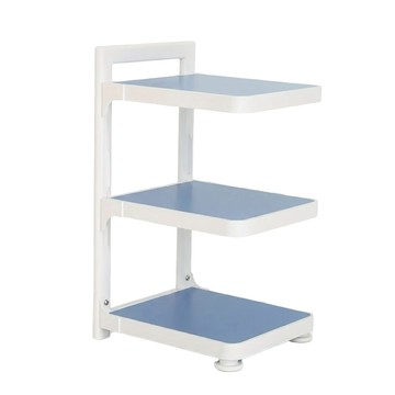 下水槽櫥櫃 可掛式鍋具收納架 3層 可調式烤漆置物架 加強承重  25 x 23 x 45cm  白色  1個