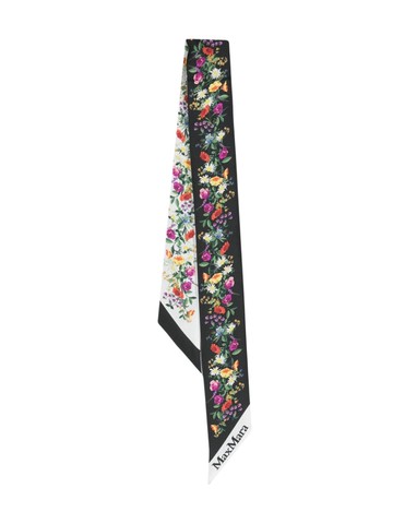 Max Mara - floral-print silk scarf - women - Silk - One Size - Black