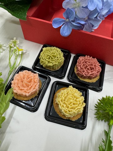 AY baker 韓式裱花 康乃馨 蘭朵夏花菓子 貓舌頭餅乾 六入