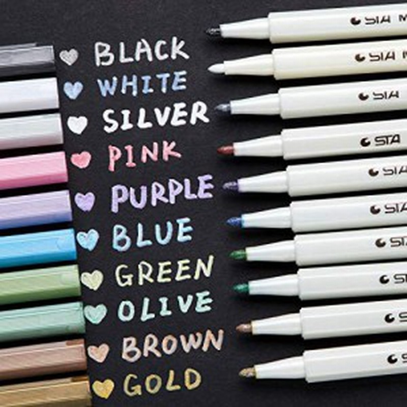 Ohuhu メタリックペン マーカーペン 10色セット 水性 キラキラ 1mm メタリック色 メタリックカラー カラーペン Diy サプライズボックス 通販 Lineポイント最大1 0 Get Lineショッピング