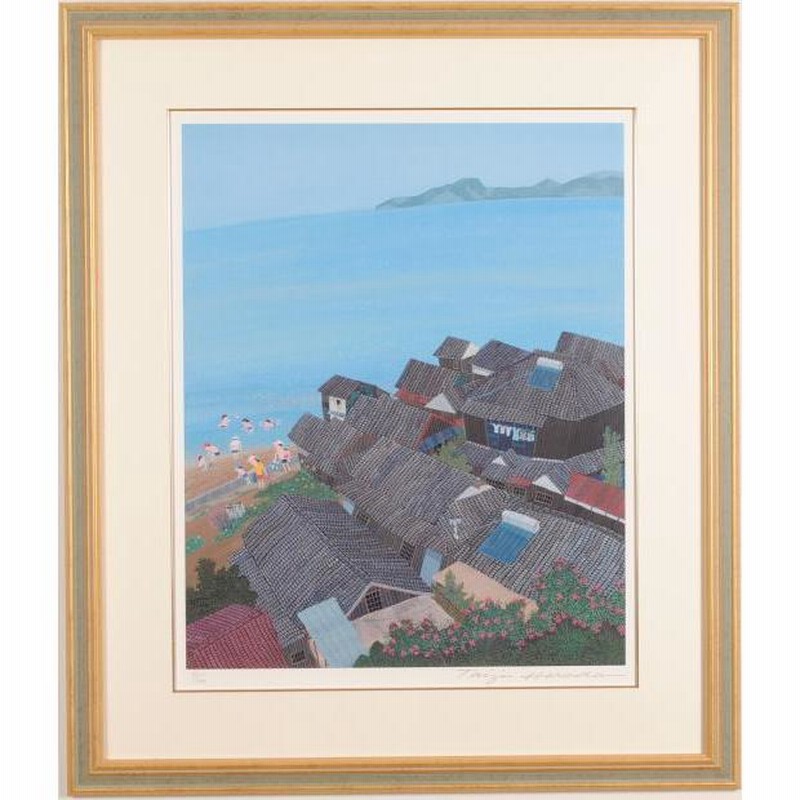 ダ*꒱様 ￼クリスタルターコイズの祝福　　絵画原画 Amazon.co.jp: わたせせいぞう アートポスター(オフセット