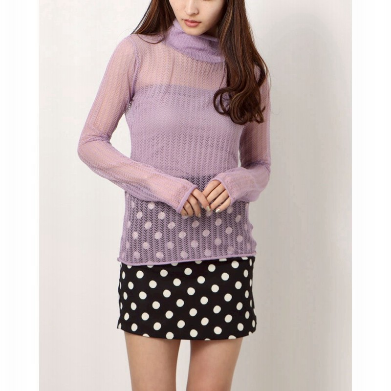 ロイヤルパーティー アウトレット ROYAL PARTY outlet アイレットメッシュシアーハイネックトップス （パープル） 通販  LINEポイント最大5.0%GET | LINEショッピング
