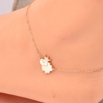 現貨+預購 玫瑰金腳鍊 鑲鑽銀飾-日韓流行可愛小羊母親節生日情人節禮物女飾品71ak63【獨家進口】【米蘭精品】