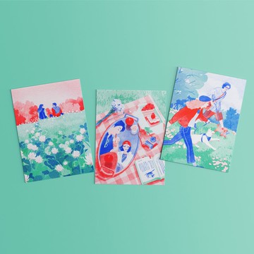 \ RAKI x 有一點混 - 孔版明信片 / 一起去公園系列