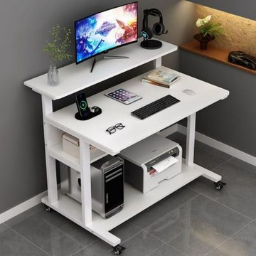 【匠俱】移動實木電腦桌80x58x88cm 小戶型家用書桌 臺式簡約辦公桌 臥室寫字桌 簡易桌子