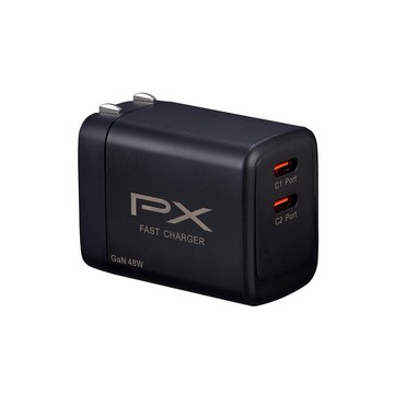 PX PWC-4802B 48W氮化鎵迷你快速充電器 黑色