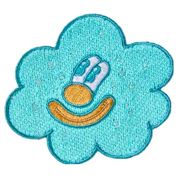 KINGJUN 刺繡髮貼  病毒花款  7.7x6.7公分  1個