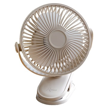 ROMEO 羅蜜歐 USB充電式夜燈桌夾扇  DFK-120  米白色