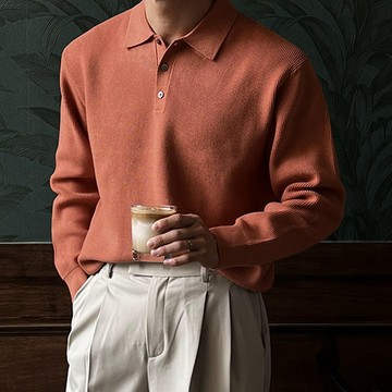 正韓質感堅挺俐落翻領長袖針織上衣 11色 YUPPIE 預購商品 1111