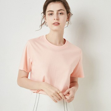 短袖T恤 春夏新疆棉上衣 白色女裝圓領純色半袖內搭寬松韓版女裝【淘夢屋】