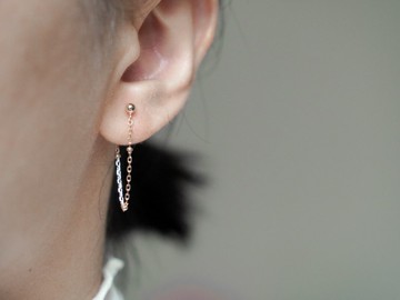 SATELLITE 無感小細珠耳環(耳夾) SV925/金/玫瑰金