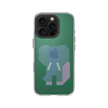 iPhone 16 Pro Clear Case（相機按鈕） 透明 - The Wildlife Collection 動物野境系列 - 亞洲象 - 線條版