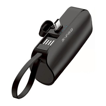 X-PRO 攜帶式迷你行動電源 5000mAh 蘋果接口 Lightning (黑) 自帶線手機支架  XPRO-PB5000
