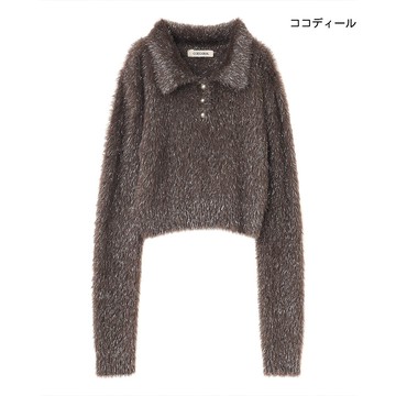 【ココディール】棕色有領羽絲針織衫 O4U31409