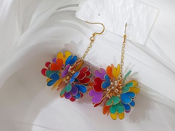 Miss Paranoid 偏執狂小姐 愛心彩虹 樹脂耳環 925銀/鋼針