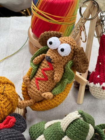 波堡・想想宇宙的快樂小狗・美食信差 手工鉤織/創意吊飾