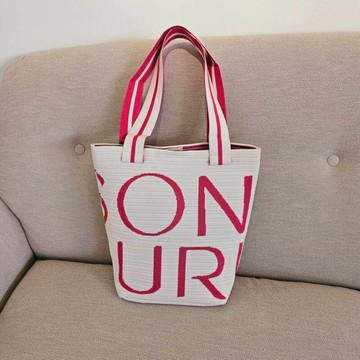 泰國Maison De Auri SAC POP Pink 法潮粉 厚針織  大提包