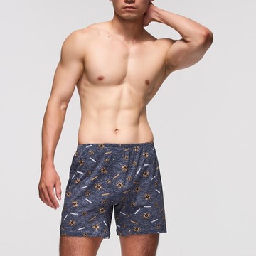 DADADO-騎士風雲 M-3L印花四角男內褲(灰) 天然絲光棉-吸濕排汗-GHQ417GY