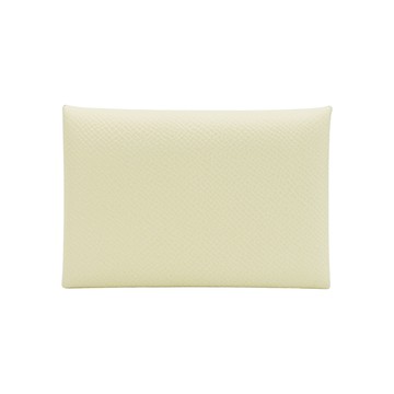 Hermes Calvi 釦式對開卡包/卡片夾(白)