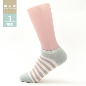 棉元素女士襪子夏季船襪薄款低筒舒適透氣條紋女襪C20069