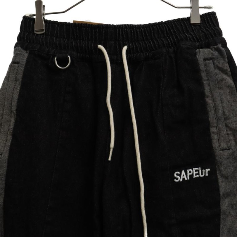 SAPEur サプール DENIM TRACK PANTS デニムトラックパンツ ブラック A0021-177 | LINEブランドカタログ