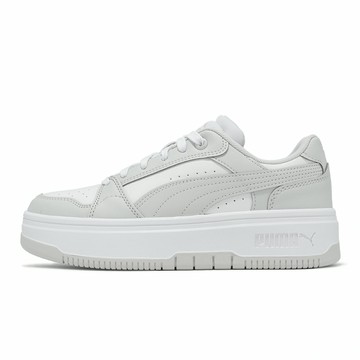 Puma 休閒鞋 Rebound Femme Low 女鞋 白 灰 皮革 厚底 增高 運動鞋