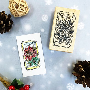 楓木印章-耶誕花票卡DT-0970