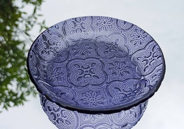 海棠花 復古 特色彩盤 窯燒玻璃