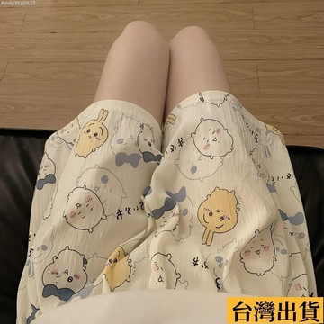 🌈台倉出庫🌈 寬鬆休閒日係睡褲夏季卡通可愛家居雲朵短褲吉伊卡哇短褲雲朵棉