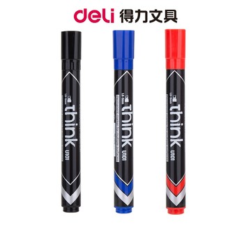 【Deli得力】 1.5-5mm油性筆U10120-黑/藍/紅 三色可選 奇異筆 油性筆｜文具 辦公用品 學生文具 收納