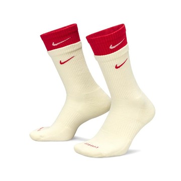 休閒長襪 Everyday Plus Cushioned Crew Socks 米紅 中筒 DD2795-113