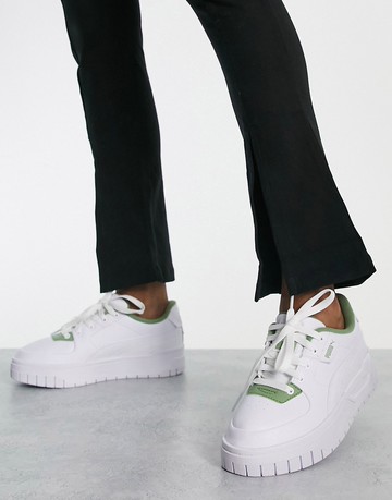 Puma Cali Dream terry trainers in white/dusty green