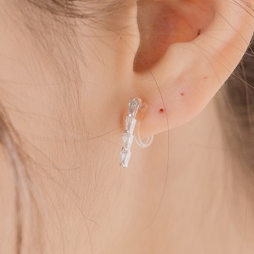 竹節排鑽矽膠耳夾-B30002